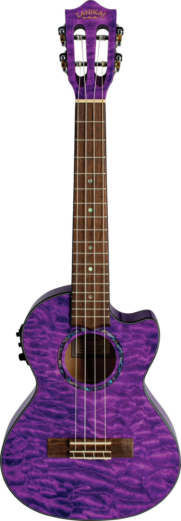 Lanikai Quilted Maple QM-PUCET Electric Purple Tenor Ukulele