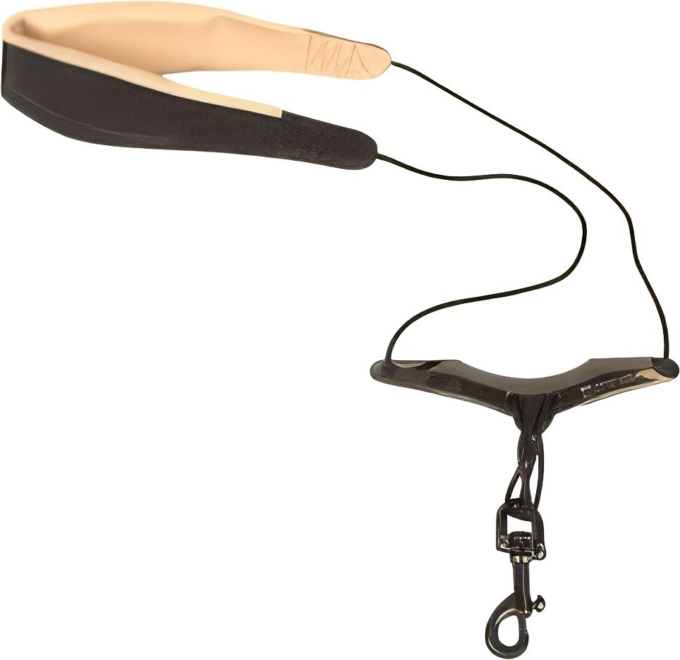 Protec Saxophone Neck Strap - Leather, Comfort Bar & Metal Snap, Size 22" Regular (LTC310)