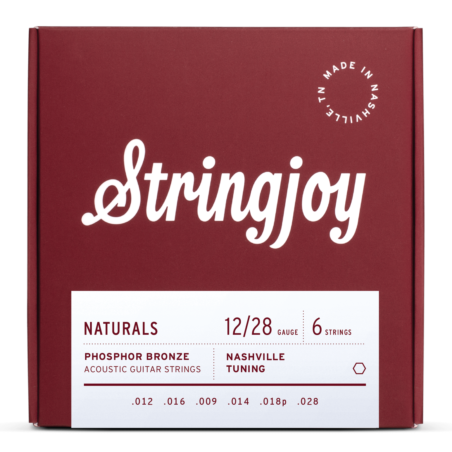 Stringjoy Naturals | Nashville Tuning (12-28) Phosphor Bronze Acoustic Guitar Strings