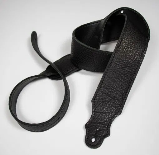 Franklin 2" Purist Glove Leather Guitar Strap - Black with Black Stitching
