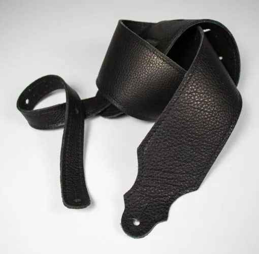 Franklin 3" Purist Glove Leather Guitar Strap - Black with Black Stitching