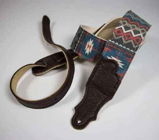 Franklin 2" Old Aztec Canvas Guitar Strap - Blue/Red