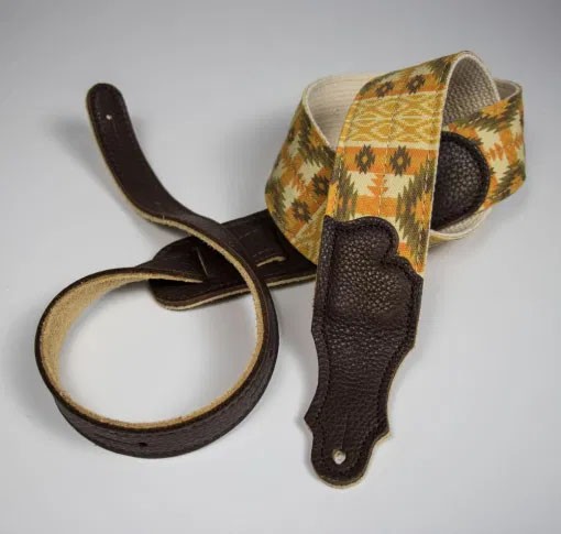 Franklin 2" Old Aztec Canvas Guitar Strap - Gold