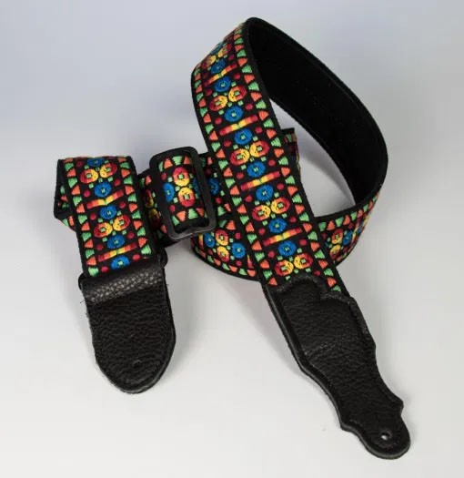 Franklin 2" Retro Folk Weave Guitar Strap - Blue/Orange