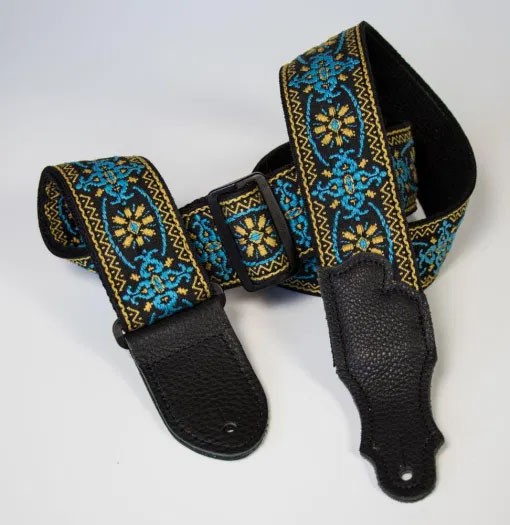 Franklin 2" Retro Folk Weave Guitar Strap - Turquoise