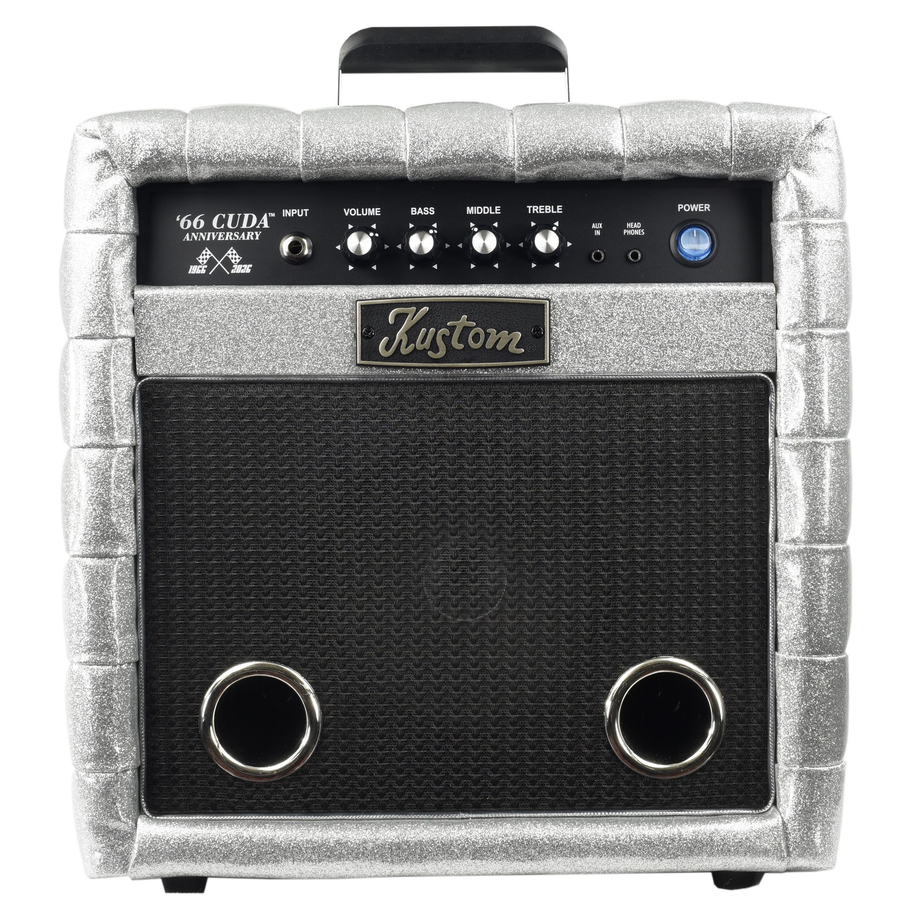 Kustom '66 Cuda - 10 Watt Bass Guitar Combo Amplifier - Silver Tuck & Roll