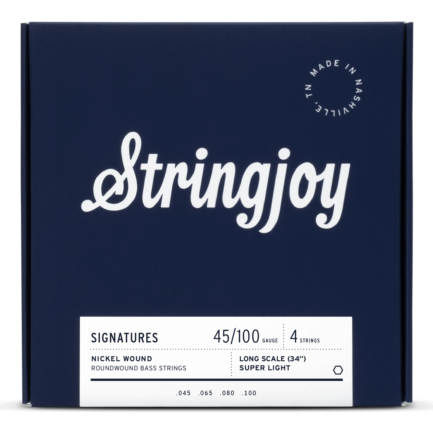 Stringjoy Signatures | Super Light Gauge (45-100) 4 String Long Scale Nickel Wound Bass Guitar Strings