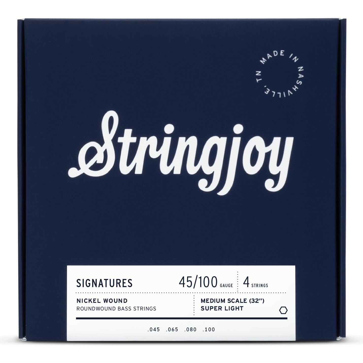 Stringjoy Signatures | Super Light Gauge (45-100) 4 String Medium Scale Nickel Wound Bass Guitar Strings