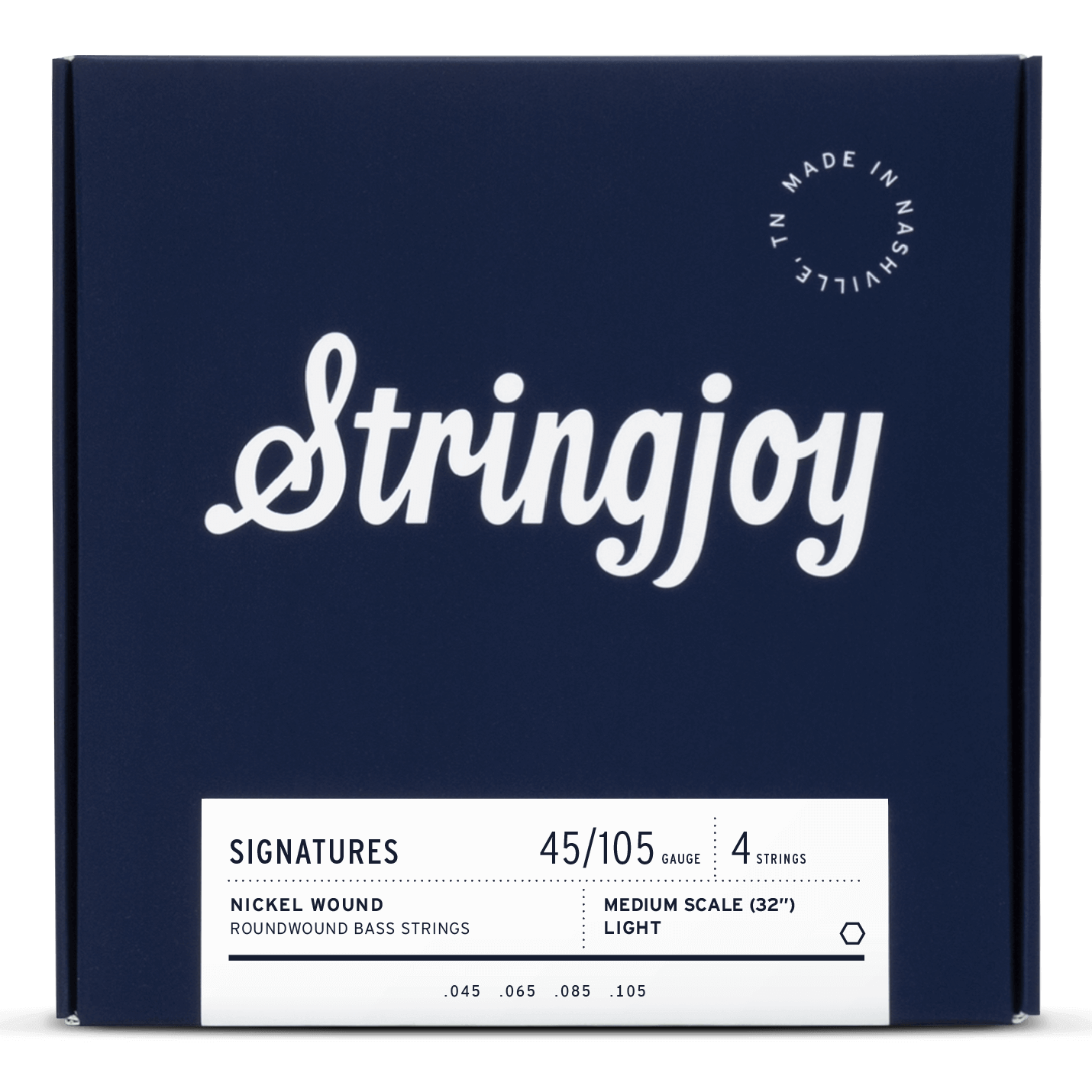 Stringjoy Signatures | Light Gauge (45-105) 4 String Medium Scale Nickel Wound Bass Guitar Strings