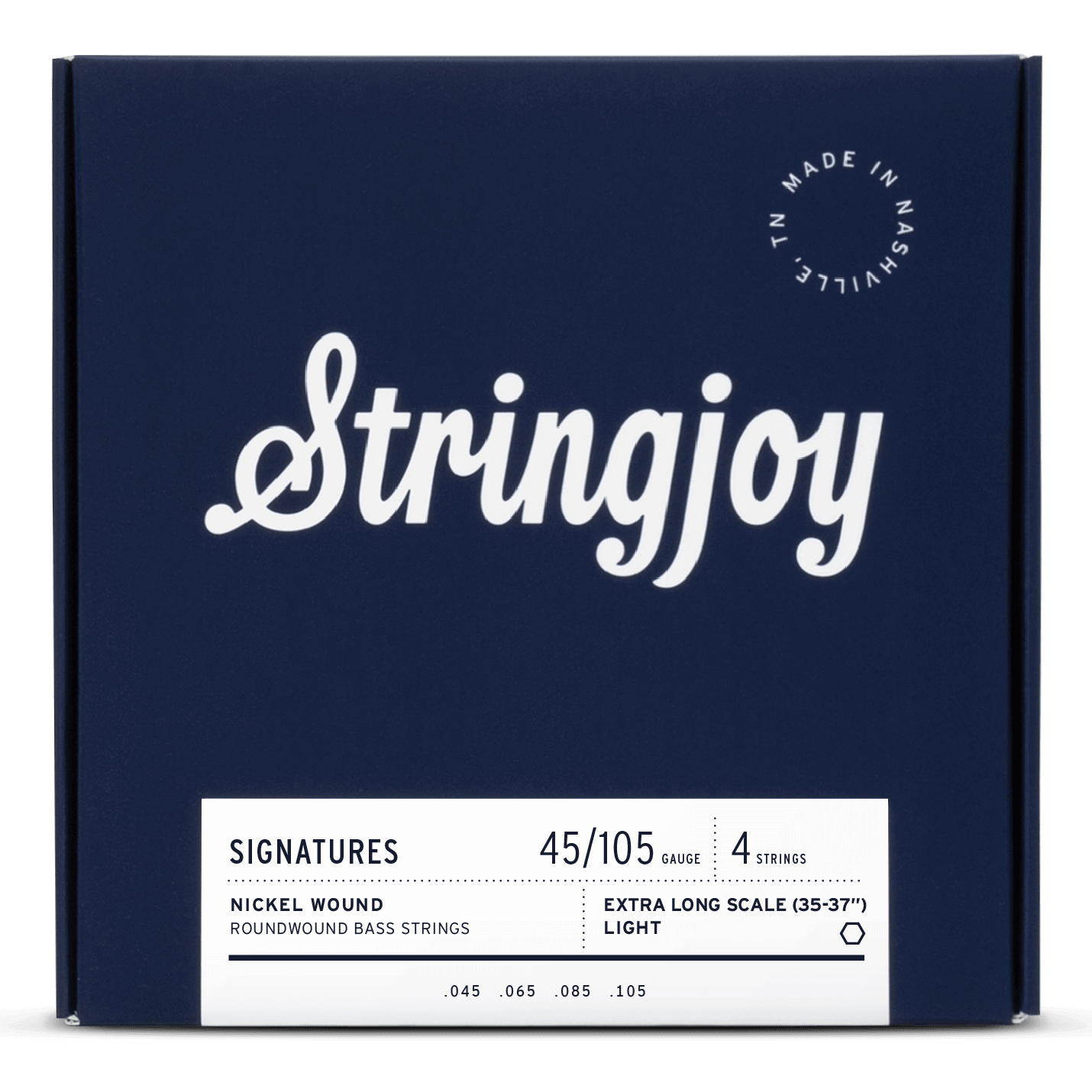 Stringjoy Signatures | Light Gauge (45-105) 4 String Extra Long Scale Nickel Wound Bass Guitar Strings