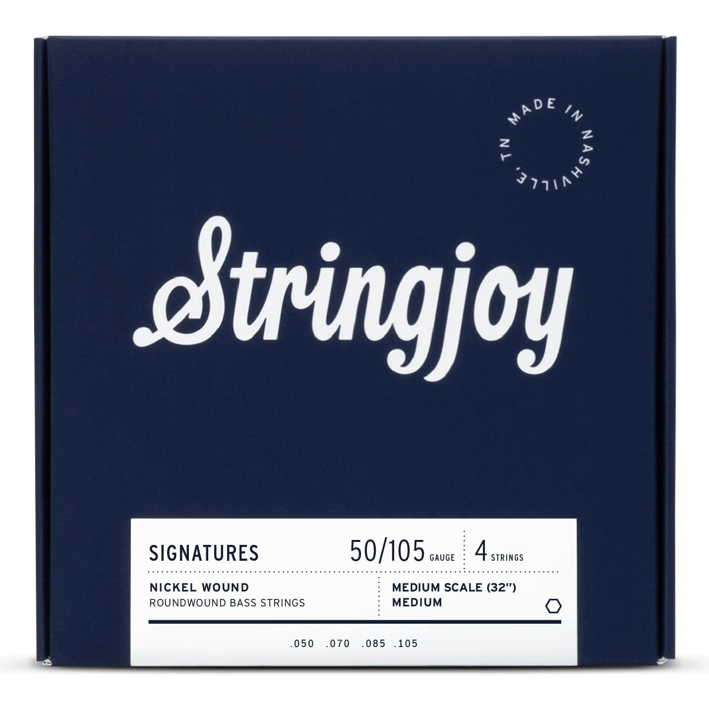Stringjoy Signatures | Medium Gauge (50-105) 4 String Medium Scale Nickel Wound Bass Guitar Strings