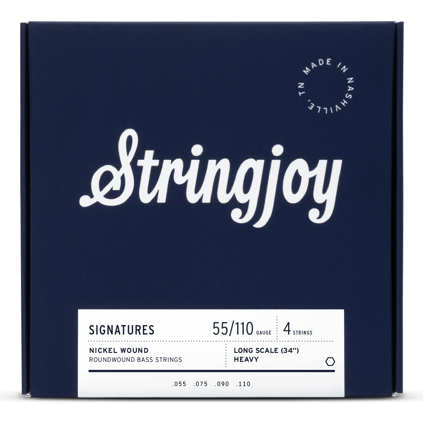 Stringjoy Signatures | Heavy Gauge (55-110) 4 String Long Scale Nickel Wound Bass Guitar Strings