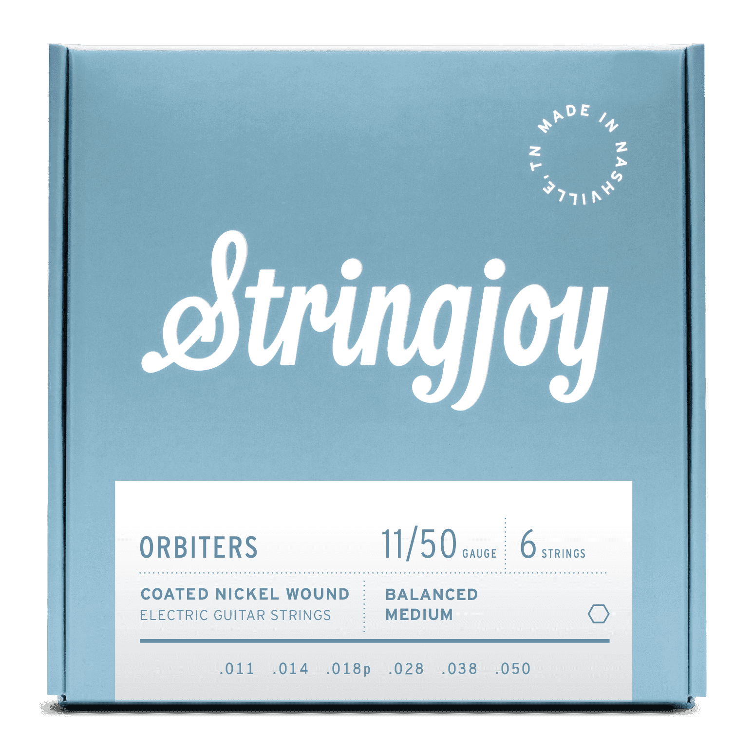 Stringjoy Orbiters | Balanced Medium Gauge (11-50) Coated Nickel Wound Electric Guitar Strings