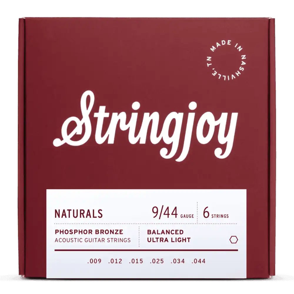 Stringjoy Naturals | Ultra Light Gauge (9-44) Phosphor Bronze Acoustic Guitar Strings