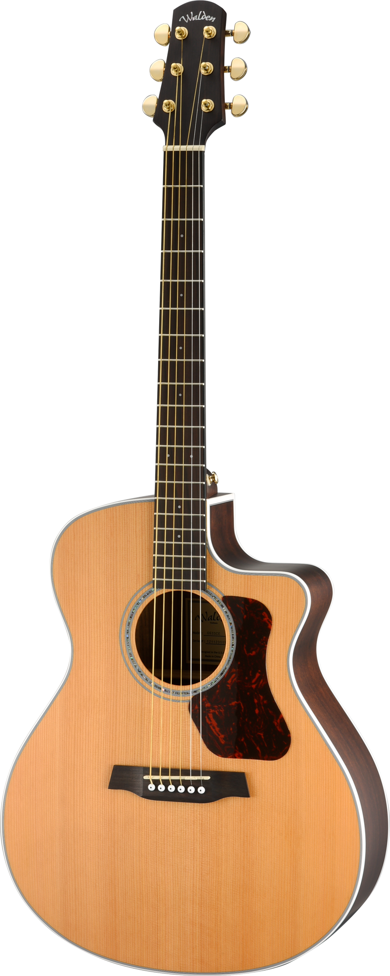 Walden G633CEW Natura Solid Cedar Top/Ovangkol Grand Auditorium Acoustic Cutaway-Electric - Satin