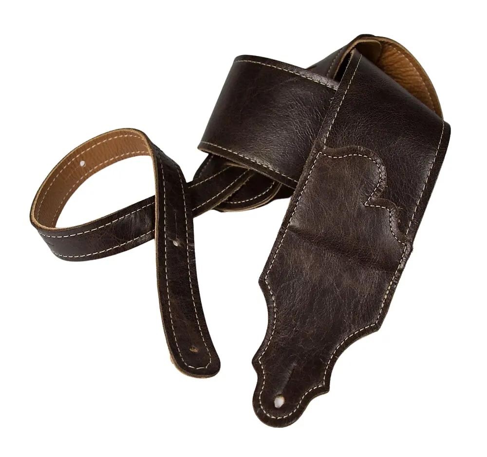Franklin 3" Jackson Hole Aged Leather Guitar Strap - Chocolate