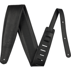 Fender 3.5" Premium Leather Strap, Black
