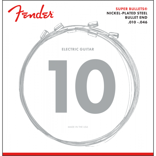 Fender Super Bullet Electric Guitar Strings, Nickel Plated Steel, Bullet End, 3250R 10-46