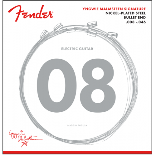 Fender Yngwie Malmsteen Signature Electric Guitar Strings, .008-.046 Gauges, Nickel-Plated Steel