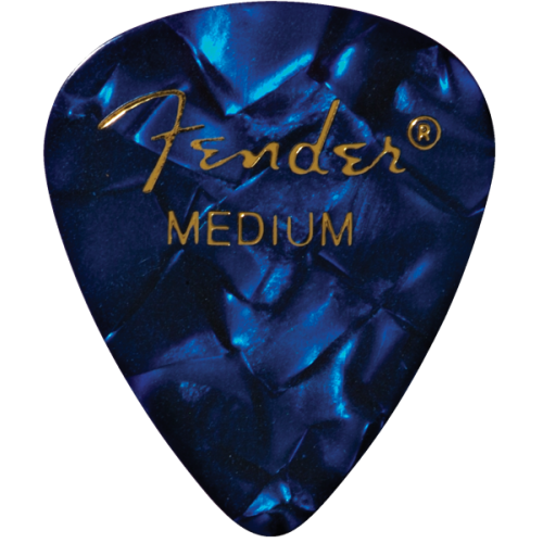 Fender Premium Celluloid 351 Shape Plectrums, Medium, Blue Moto (12 Pack)