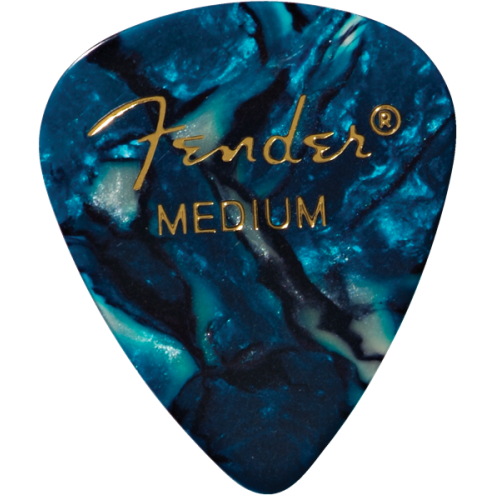 Fender Premium Celluloid 351 Shape Plectrums, Medium, Ocean Turquoise (12 Pack)