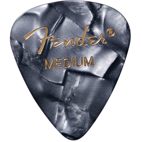 Fender Premium Celluloid 351 Shape Plectrums, Medium, Black Moto (12 Pack)
