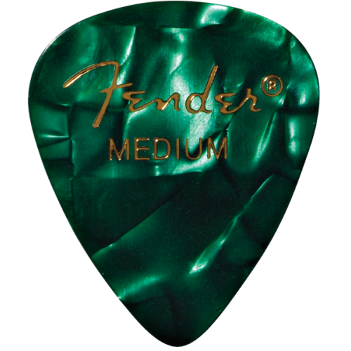 Fender Premium Celluloid 351 Shape Plectrums, Medium, Green Moto (12 Pack)