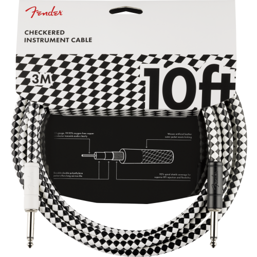 Fender Pro 10' Instrument Cable, Checkerboard