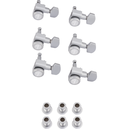 Fender Locking Stratocaster/Telecaster Staggered Machine Head Set - Brushed Chrome