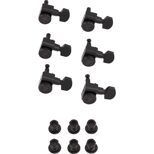 Fender Locking Stratocaster/Telecaster Staggered Machine Head Set - Black