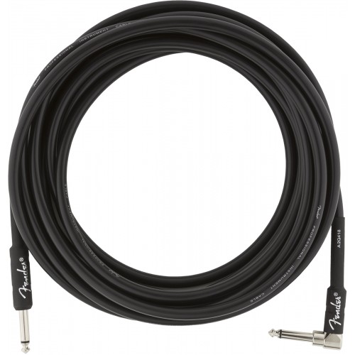 Fender Professional Series Instrument Cable, Straight/Angle, 18.6', Black