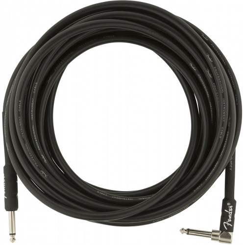 Fender Professional Series Instrument Cables, Straight/Angle, 25', Black