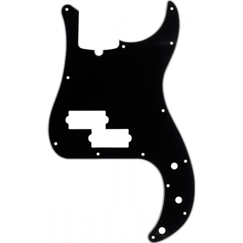 Fender Pickguard, Precision Bass 13-Hole Mount (with Truss Rod Notch), Black, 3-Ply
