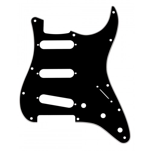 Fender Pickguard, Stratocaster S/S/S, 11-Hole Mount, B/W/B, 3-Ply