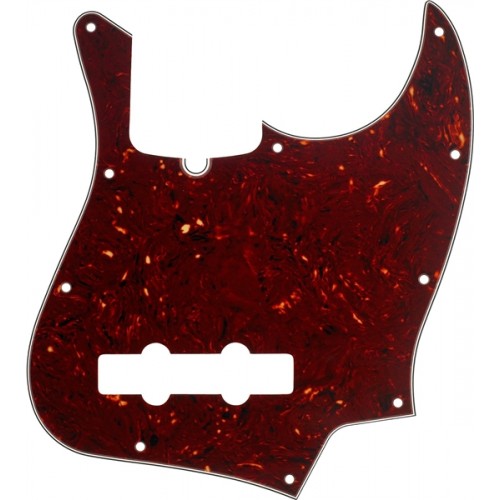Fender Pickguard, Jazz Bass, 10-Hole Mount (with Truss Rod Notch), Tortoise Shell, 4-Ply