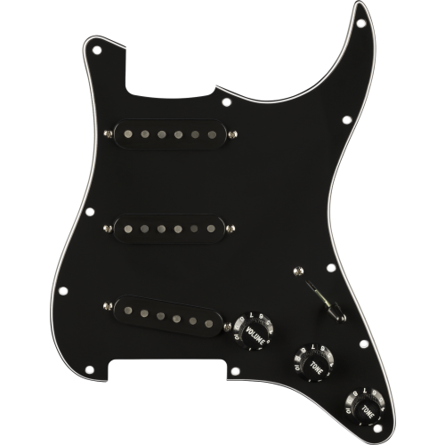 Fender Pre-Wired Strat Pickguard, Pure Vintage '59 w/RWRP Middle, Black 11 Hole PG