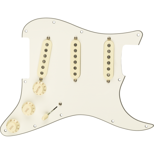 Fender Pre-Wired Strat Pickguard, Original '57/'62 SSS, Parchment 11 Hole