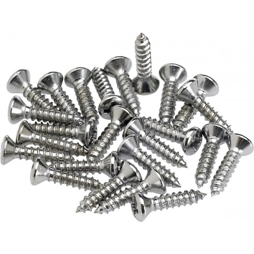 Fender Pickguard/Control Plate Mounting Screws (24 Pack Chrome)
