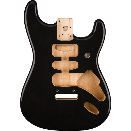 Fender Deluxe Series Stratocaster HSH Alder Body 2 Point Bridge Mount, Black