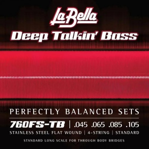 La Bella Bass Guitar Strings - Stainless Steel Flat Wound for Through Body Basses