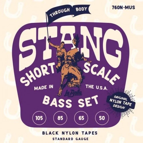 La Bella 760N-MUS STANG – Black Nylon Tape