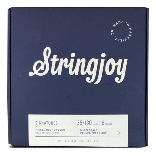 Stringjoy Signatures | Light Gauge (35-130) 6-String Fanned Fret Nickel Wound Bass Guitar Strings