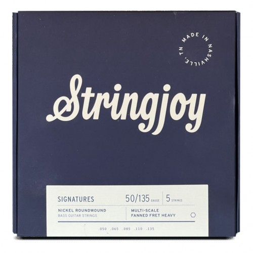 Stringjoy Signatures | Medium Gauge (50-135) 5-String Fanned Fret Nickel Wound Bass Guitar Strings