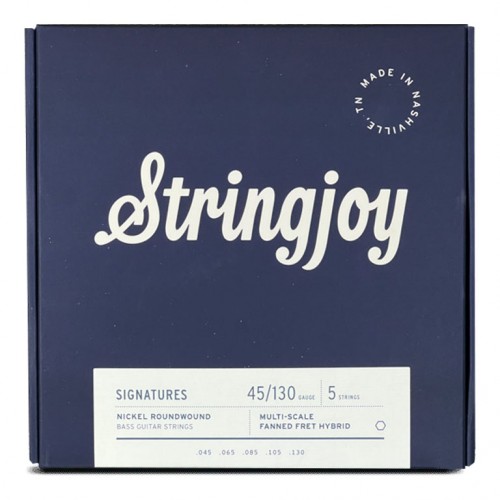 Stringjoy Signatures | Light Gauge (45-130) 5-String Fanned Fret Nickel Wound Bass Guitar Strings