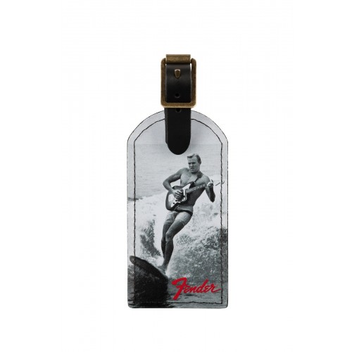 Fender Vintage Ad Luggage Tag, Surfer