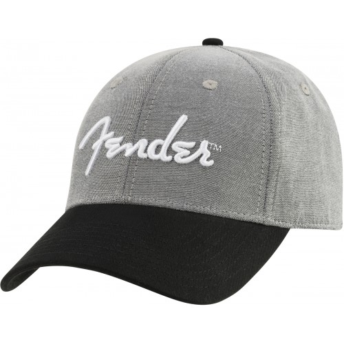 Fender Hipster Dad Hat, Gray and Black - One Size Fits Most
