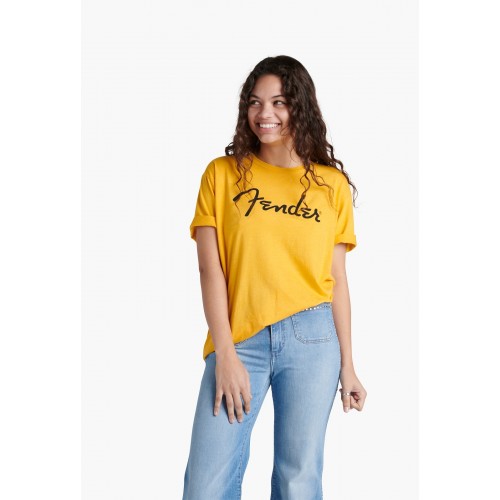 Fender Spaghetti Logo T-Shirt, Butterscotch Blonde, XXL