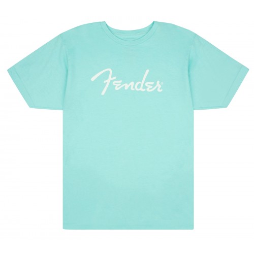 Fender Spaghetti Logo T-Shirt, Daphne Blue - S