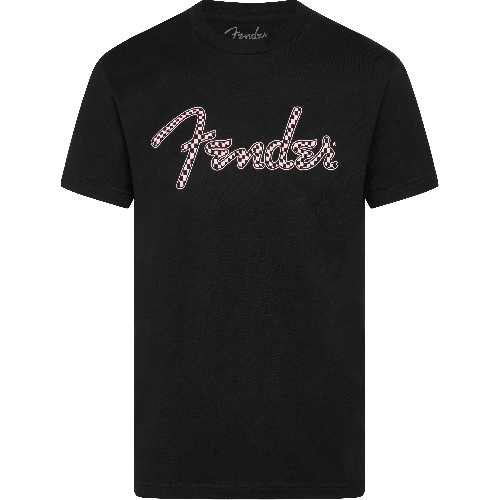 Fender Spaghetti Logo Wavy Checker T-Shirt, Pink Checker, Medium