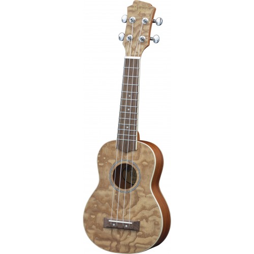Adam Black Exotic Wood Series Soprano Ukulele - Quilted Ash